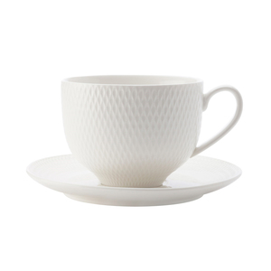 White Basics Diamonds Tea Cup & Saucer