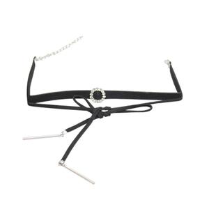 Aldura Faux Suede Bow Choker