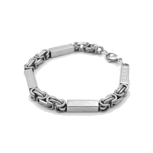Byzantine Link with Greek Key Motif Bracelet